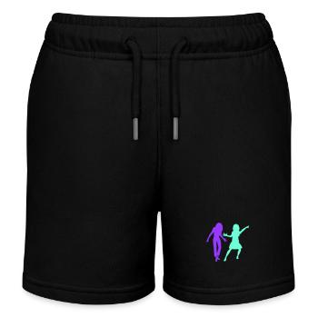2 femmes dansant silhouette copines musique de fête - Short de jogging enfant bio Stanley/Stella - noir - Devant