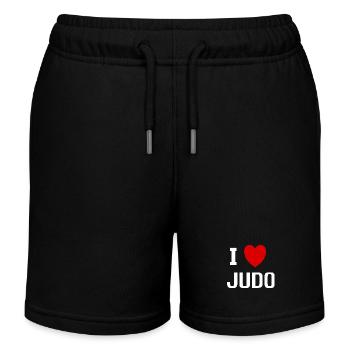 I love Judo - Short de jogging enfant bio Stanley/Stella - noir - Devant