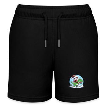 Elfe et T rex - Short de jogging enfant bio Stanley/Stella - noir - Devant