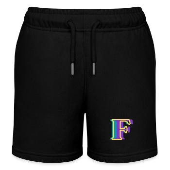 Buchstabe f mehrfarbig - originelle Geschenkidee - Kinder Organic Joggingshorts Mini Bolter von Stanley/Stella - Schwarz - Vorne