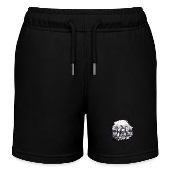 Pferde Berge Reiten Reitsport Natur Wildpferde - Kinder Organic Joggingshorts Mini Bolter von Stanley/Stella - Schwarz - Vorne