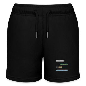 Trains Railway Locomotives Children Model Railway - Kids Organic Sweat Shorts by Stanley/Stella - black - Front