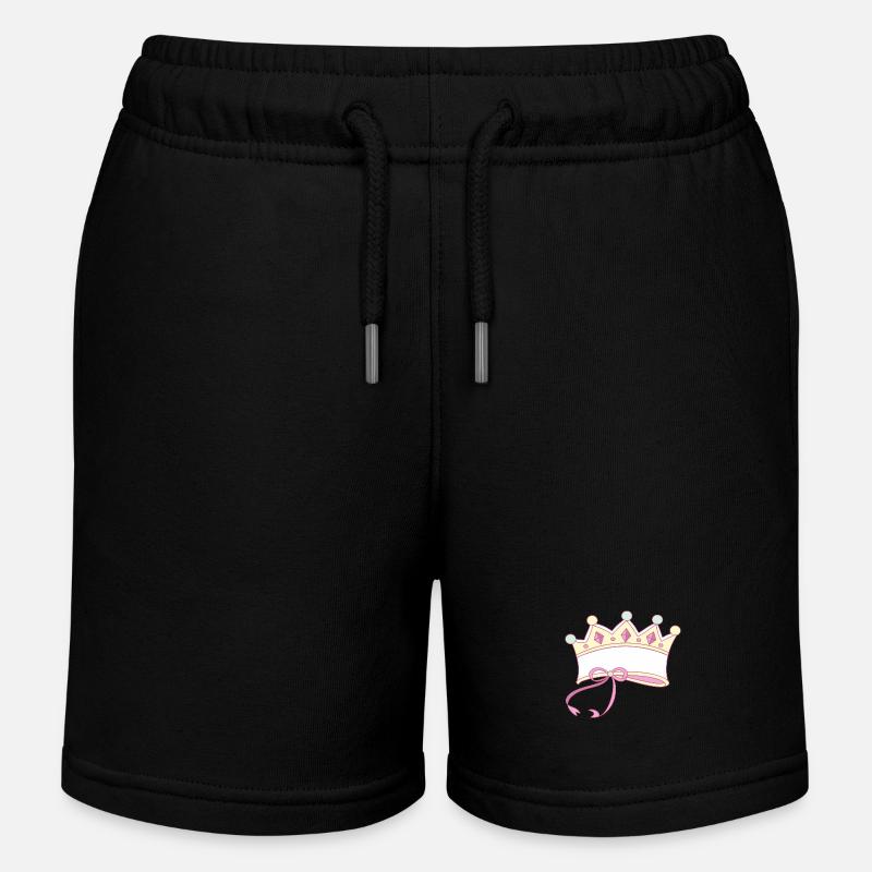 Couronne inscriptible - Short de jogging enfant bio Stanley/Stella - noir