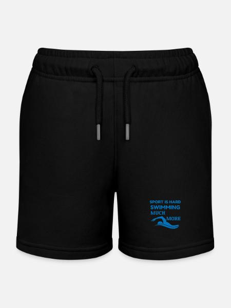 Nageur passionné - Le sport est une citation difficile - Short de jogging enfant bio Stanley/Stella - noir