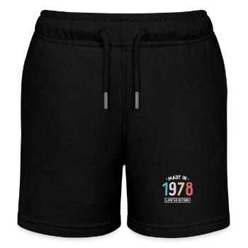 Fabriqué en 1978 - Edition limitée - Année de naissance - Short de jogging enfant bio Stanley/Stella - noir - Devant