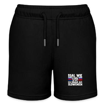Slowenen Slowenien - Kinder Organic Joggingshorts Mini Bolter von Stanley/Stella - Schwarz - Vorne