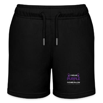 Ich trage Lila Für Meinen Vater-in-Niedrig-Bauchspeicheldrüse - Kinder Organic Joggingshorts Mini Bolter von Stanley/Stella - Schwarz - Vorne