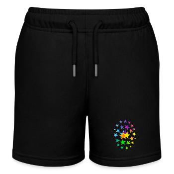 STARS asterisks many stars - Kids Organic Sweat Shorts by Stanley/Stella - black - Front