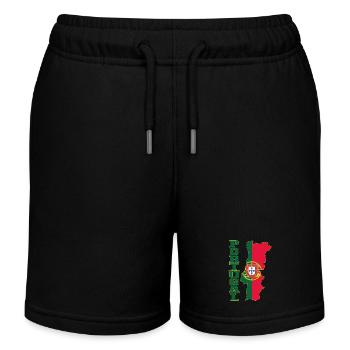 Carte du drapeau du Portugal - Short de jogging enfant bio Stanley/Stella - noir - Devant