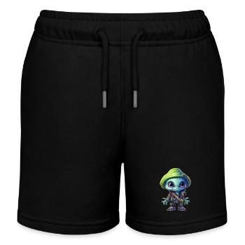 Alien Alien Pirate - Kids Organic Sweat Shorts by Stanley/Stella - black - Front