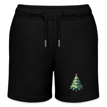 Polygon Christmas Magic : la magie aux multiples facettes - Short de jogging enfant bio Stanley/Stella - noir - Devant