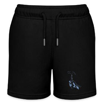 Carpenter Hand with Hammer Silhouette Craft - Kids Organic Sweat Shorts by Stanley/Stella - black - Front