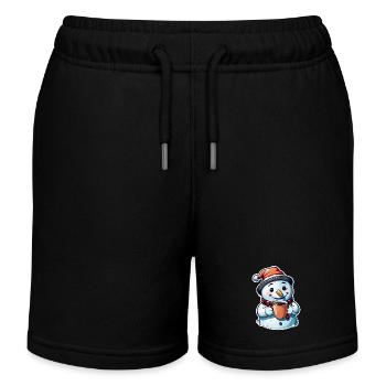 Schneemann - Kinder Organic Joggingshorts Mini Bolter von Stanley/Stella - Schwarz - Vorne