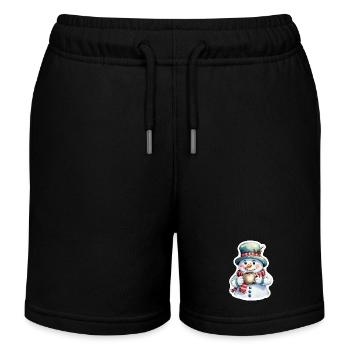 Schneemann - Kinder Organic Joggingshorts Mini Bolter von Stanley/Stella - Schwarz - Vorne