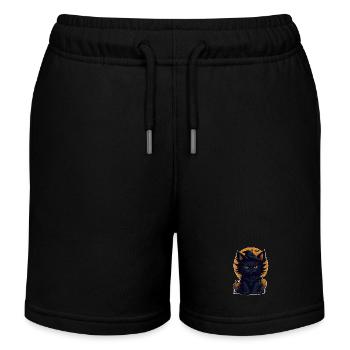 Cat Black Cat Halloween - Kids Organic Sweat Shorts by Stanley/Stella - black - Front