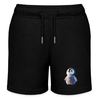Pinguin - Kinder Organic Joggingshorts Mini Bolter von Stanley/Stella - Schwarz - Vorne