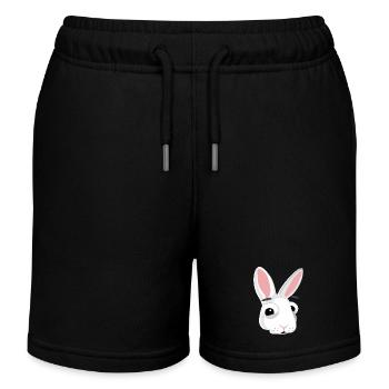 Hase Kopf Häschen lustig - Kinder Organic Joggingshorts Mini Bolter von Stanley/Stella - Schwarz - Vorne