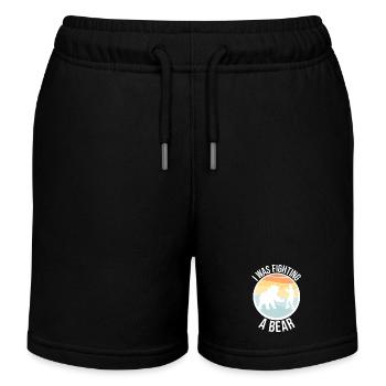 Ich kämpfte gegen eine Bärenoperation, eine gebrochene Armverletzung - Kinder Organic Joggingshorts Mini Bolter von Stanley/Stella - Schwarz - Vorne