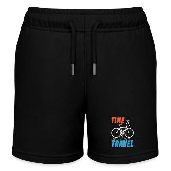 Time To Travel Bike - Kinder Organic Joggingshorts Mini Bolter von Stanley/Stella - Schwarz - Vorne