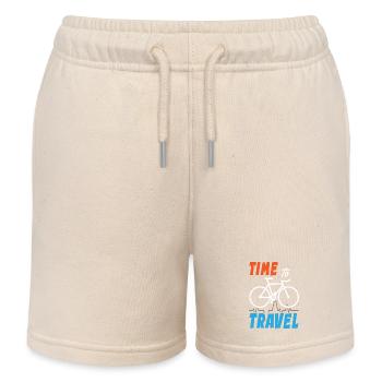 Time To Travel Bike - Kids Organic Sweat Shorts by Stanley/Stella - soft Ecru - Front