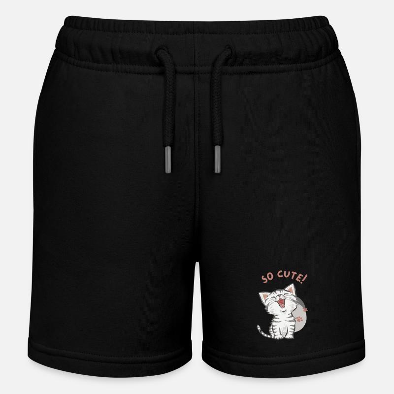 Chat - Trop mignon ! - Short de jogging enfant bio Stanley/Stella - noir
