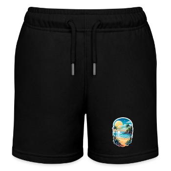 Beach Holidays Sun Sea - Kids Organic Sweat Shorts by Stanley/Stella - black - Front