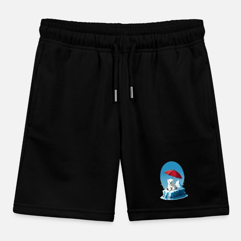 Polar Bear, Ice & Parasol Kids Organic Sweat Shorts by Stanley/Stella