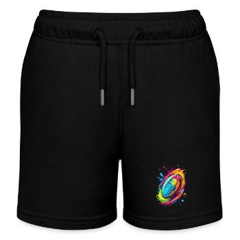 Neon Energy Rugby Splash - Kinder Organic Joggingshorts Mini Bolter von Stanley/Stella - Schwarz - Vorne