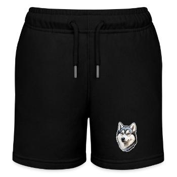 Siberian Husky Kopf - Kinder Organic Joggingshorts Mini Bolter von Stanley/Stella - Schwarz - Vorne