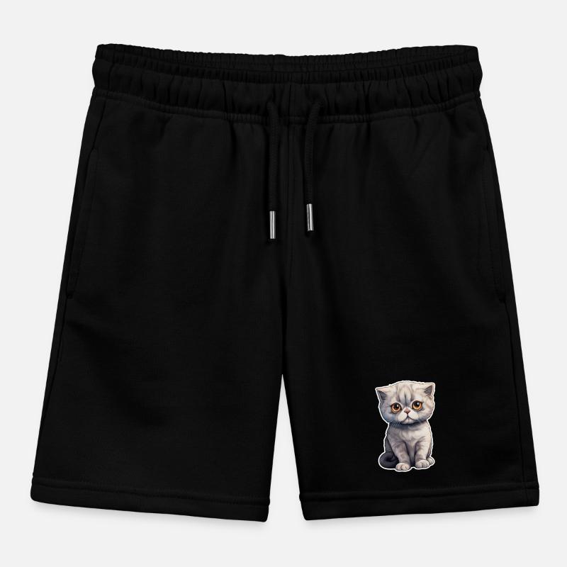 Scottish Fold Cat Kids Organic Sweat Shorts by Stanley/Stella