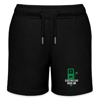Electric Car Mode On Electric Vehicle EV Driver - Kids Organic Sweat Shorts by Stanley/Stella - black - Front