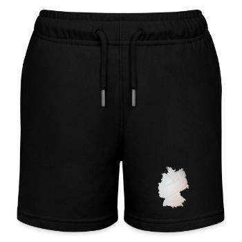 Deutschland Landkarte umrahmt echten Volleyball - Kinder Organic Joggingshorts Mini Bolter von Stanley/Stella - Schwarz - Vorne