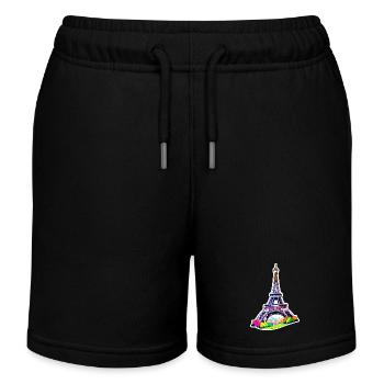 Tour Eiffel #2 - Short de jogging enfant bio Stanley/Stella - noir - Devant