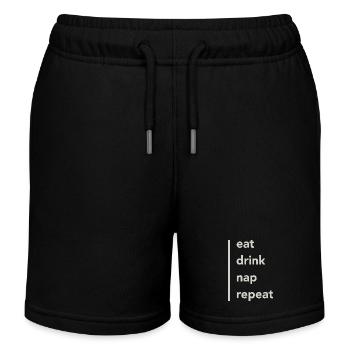 eat drink nap - Kinder Organic Joggingshorts Mini Bolter von Stanley/Stella - Schwarz - Vorne