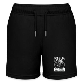 father and son - Kids Organic Sweat Shorts by Stanley/Stella - black - Front