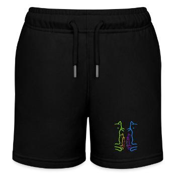 LGBT Chats Arc-en-ciel Chat Drapeau arc-en-ciel - Short de jogging enfant bio Stanley/Stella - noir - Devant