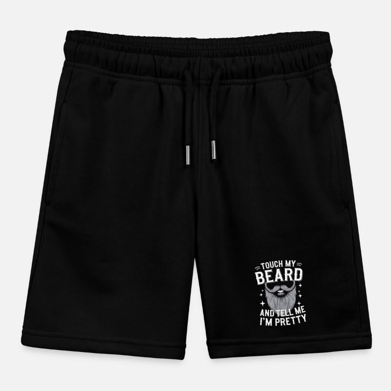 Beard Mustache Bearded Men Kids Organic Sweat Shorts by Stanley/Stella