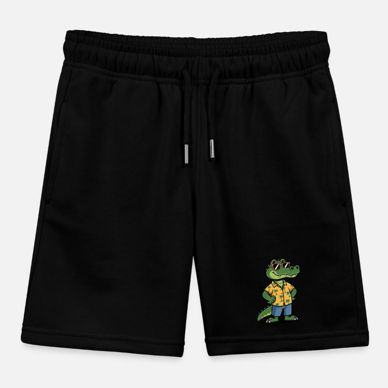 Alligator Funny Summer Kids Organic Sweat Shorts by Stanley/Stella