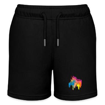 Pop Art Dala Pferde -Weihnachts Pulli Skandi Style - Kinder Organic Joggingshorts Mini Bolter von Stanley/Stella - Schwarz - Vorne