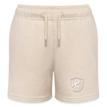 Electrician Guild sign in relief stone look - Kids Organic Sweat Shorts by Stanley/Stella - soft Ecru - Front