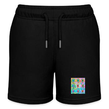 Lebendige Dose und abstraktes Lichtmuster - Kinder Organic Joggingshorts Mini Bolter von Stanley/Stella - Schwarz - Vorne