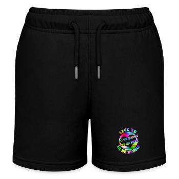 Leben Glücklich Frei Regenbogen Herz - Kinder Organic Joggingshorts Mini Bolter von Stanley/Stella - Schwarz - Vorne