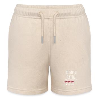 Weltbeste Patin Ankündigung Schwangerschaft Baby - Kinder Organic Joggingshorts Mini Bolter von Stanley/Stella - Natur - Vorne