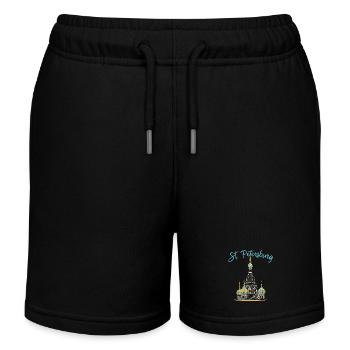 Saint-Pétersbourg, Église, Russie, Dessin au trait - Short de jogging enfant bio Stanley/Stella - noir - Devant