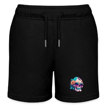 Totenkopf - Kinder Organic Joggingshorts Mini Bolter von Stanley/Stella - Schwarz - Vorne