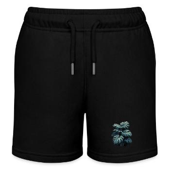 Cadeau de la forêt tropicale Monstera deliciosa - Short de jogging enfant bio Stanley/Stella - noir - Devant