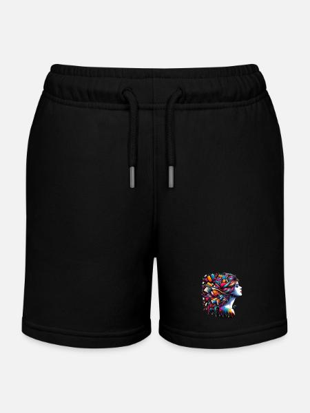 Juste une fille qui aime les livres Imprimer Femme - Short de jogging enfant bio Stanley/Stella - noir