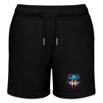 Wolf - Kids Organic Sweat Shorts by Stanley/Stella - black - Front