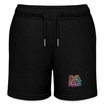 Vegetarisch Vegan Veggie Vegetarier - Kinder Organic Joggingshorts Mini Bolter von Stanley/Stella - Schwarz - Vorne