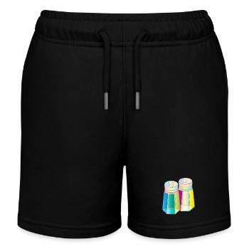 Salz & Pfeffer im Prisma-Glas – Farbenfrohe Würze - Kinder Organic Joggingshorts Mini Bolter von Stanley/Stella - Schwarz - Vorne